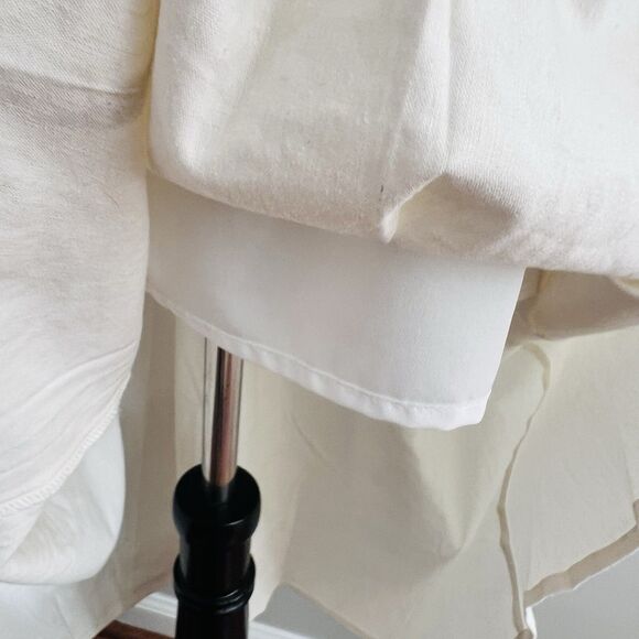 Forever 21 Cotton Linen Flax Blend White Natural Earthy Lined Skirt Lagenlook XL - Picture 5 of 9